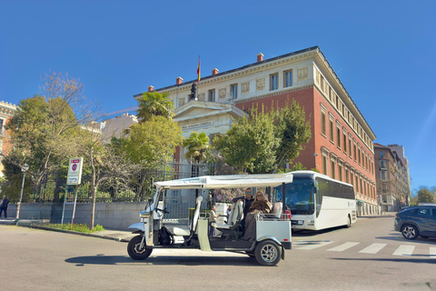Madrid: Private Tuk Tuk Tour with Expert Guide and Panoramic Views The Classics Tour ~ Discover Madrid in 60 minutes from your STARTING POINT!
