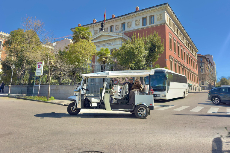 Madrid: Private Tuk Tuk Tour with Expert Guide and Panoramic Views The Classics Tour ~ Discover Madrid in 60 minutes from your STARTING POINT!