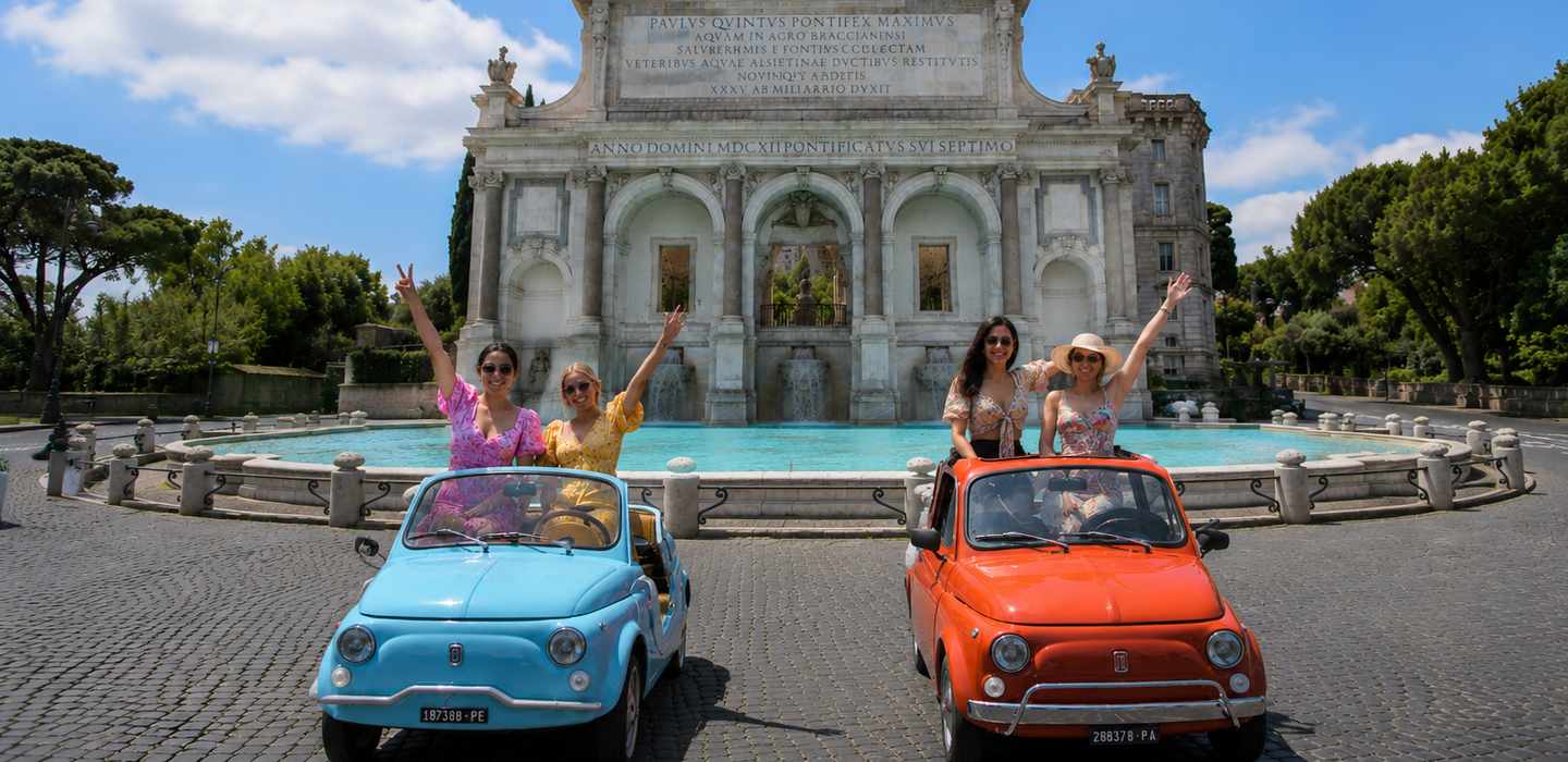 Rom: Stadtführung im Retro-Fiat 500 mit Fotostopps