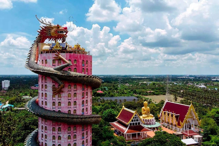 بانكوك: السوق العائم وسوق القطار، ومعبد التنين، والمقهى التايلاندي