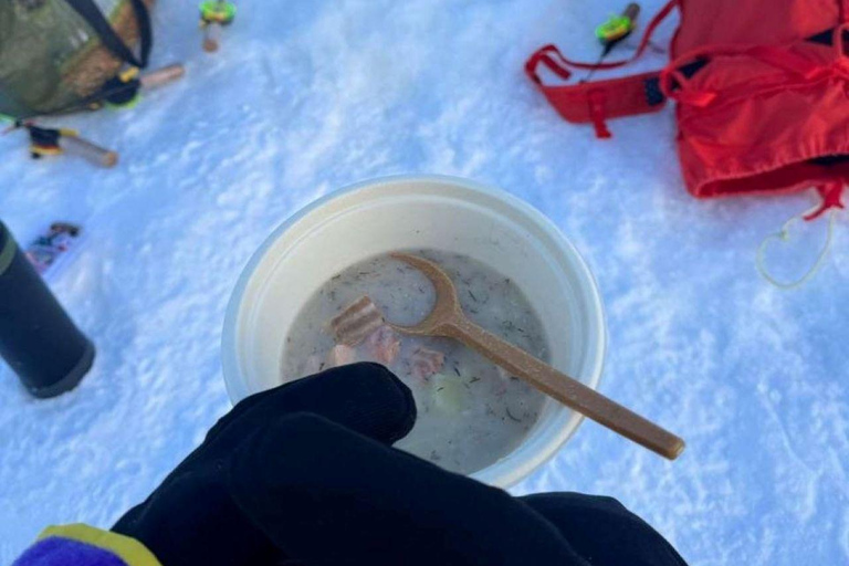 Ice Fishing Adventure in Levi with Salmon Soup