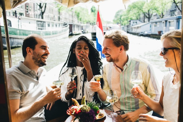 Visit Amsterdam Luxury Cheese & Wine Cruise with Unlimited Drinks in Zaanse Schans & Giethoorn