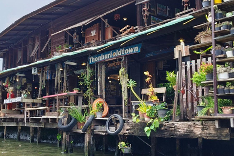 3 heures de visite privée du marché flottant de Bangkok en bateau plat