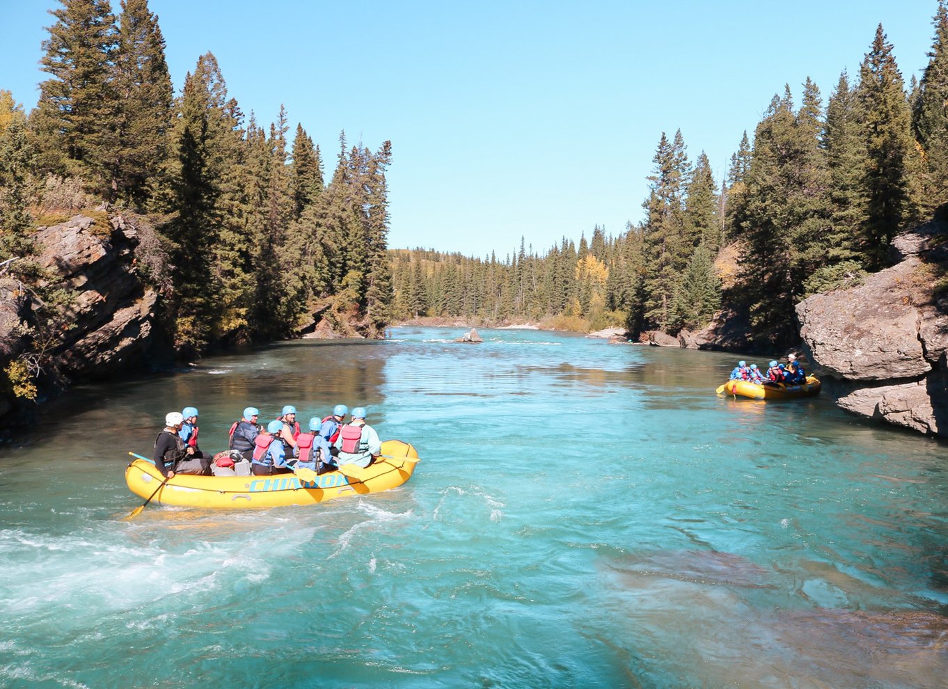 Banff: Kananaskis River Whitewater Rafting Tour om eftermiddagen