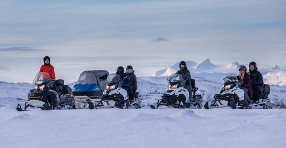 Abisko: Great Outback Snowmobile Tour with Lake Abiskojaure
