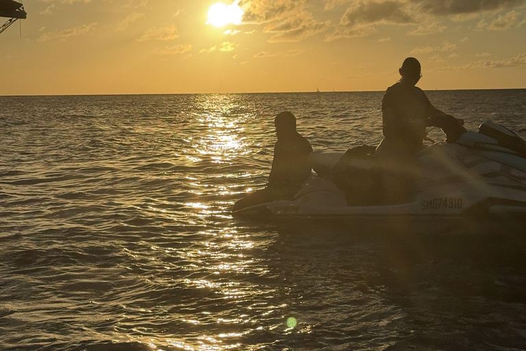 Saint Martin: Sunset Jet Skiing in Happy Bay Saint Martin: Sunset on a Jet Ski in Happy Bay