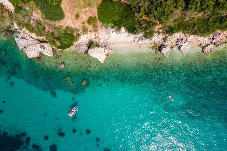 Private Cruise from Corfu on a Shaded Wooden Boat Private Cruise from Corfu Town on a Traditional Wooden Boat