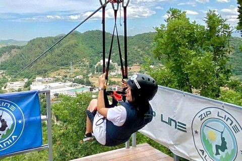 From Durres/Tirana: Zip Line, Petrela Castle, and Waterfall