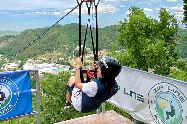 From Durres/Tirana: Zip Line, Petrela Castle, and Waterfall