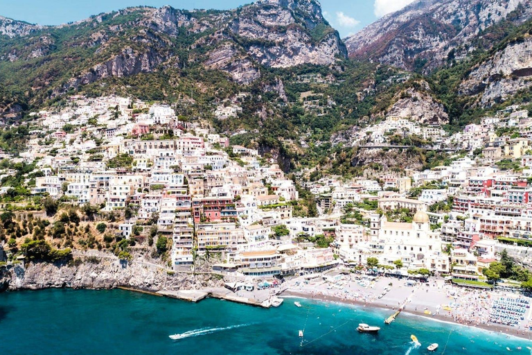 Vanuit Sorrento: Rondleiding met de bustour en boottocht langs de Amalfikust