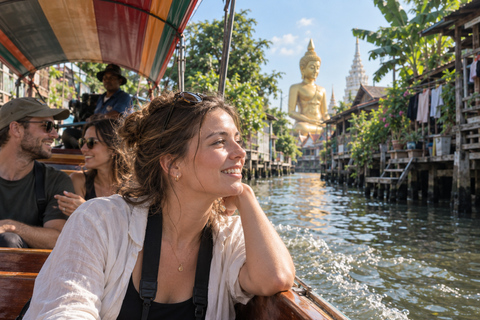 Bangkok: Canal Long-Tail Boat Tour Wat Paknam & Local Life Private Canal Long-Tail Boat Tour Wat Paknam. English Guide