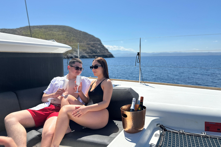 Heraklion Luxury Catamaran Dia Isla -Gourmet Lunch Top RatedPrincipal - Matin ou coucher de soleil