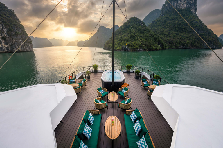 Hanoi:Halong Catamaran 5* Day Cruise,champoline,water slide Without Transfer Service