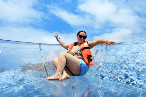 Cancun: boottocht met glazen bodem met drankjes