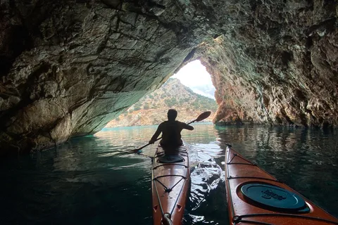 Naxos: Rhina Cave and Coastline Sea Kayaking Tour