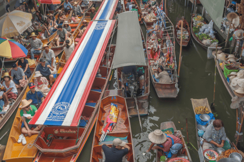 Visite du marché flottant et du marché de Maeklong | Location privée à partir de Bkk12 heures / Van / Marché flottant