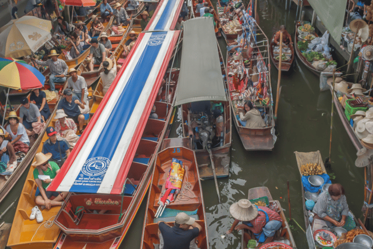 Visite du marché flottant et du marché de Maeklong | Location privée à partir de Bkk12 heures / Van / Marché flottant