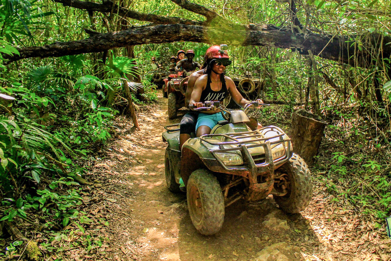 Cancun e Riviera Maya: Passeio combinado de quadriciclo, tirolesa e cenoteATV compartilhado com Gold Pass