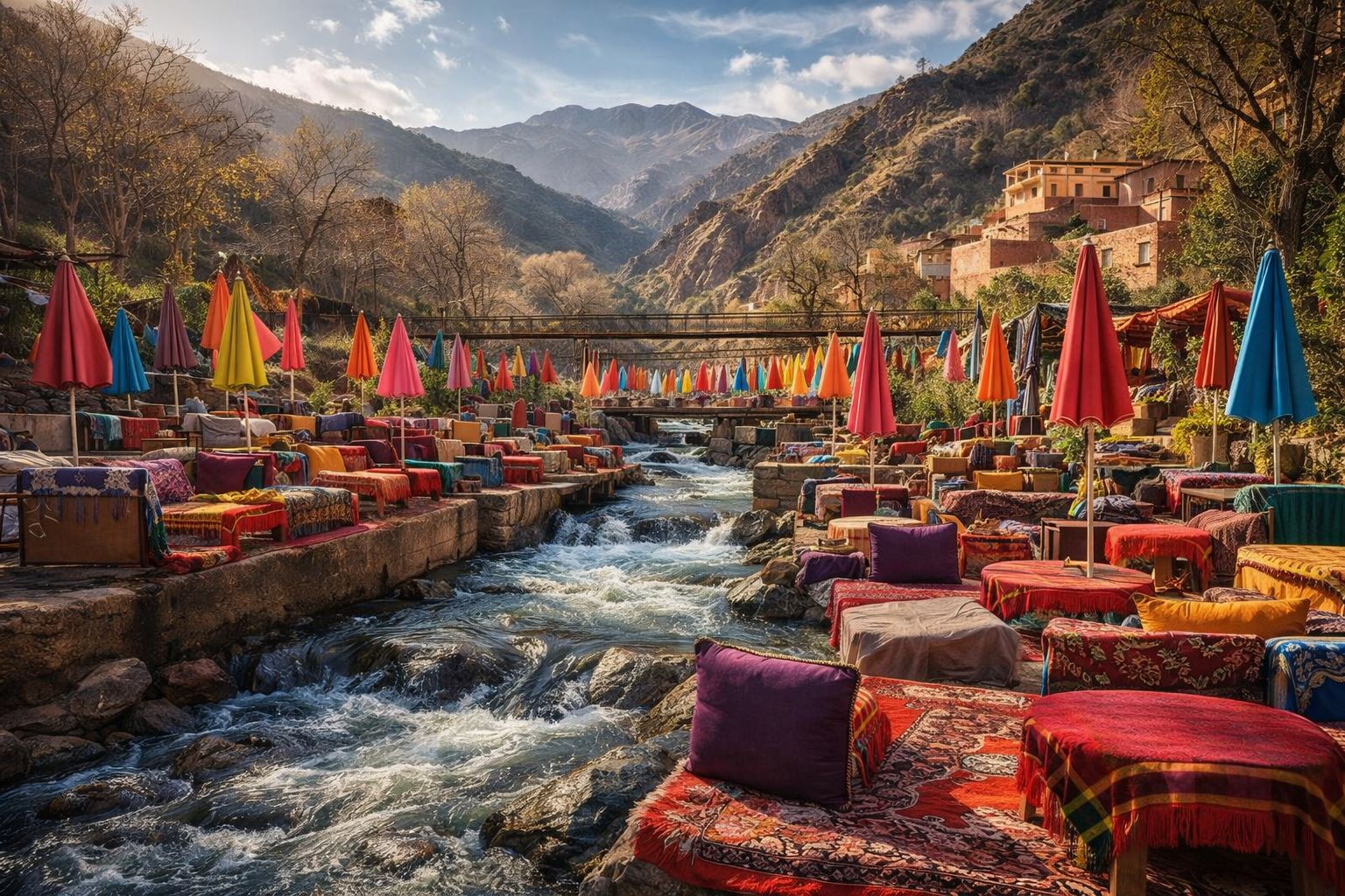 Marrakesch: Ourika-Tal-Tour mit Wasserfall-Wanderung & Mittagessen