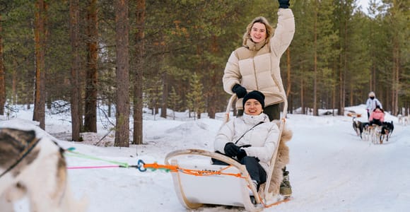 Saariselkä: 10KM Husky Safari with kennel visit