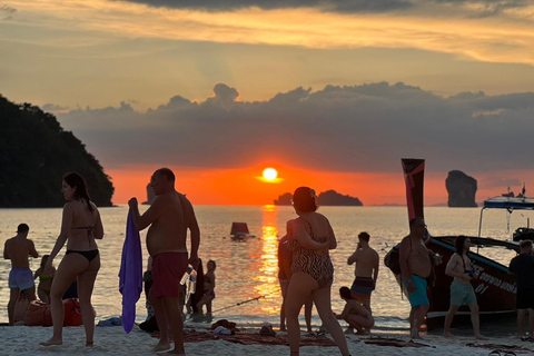 Krabi: Phi Phi & 4 Islas Tour en barco al atardecer