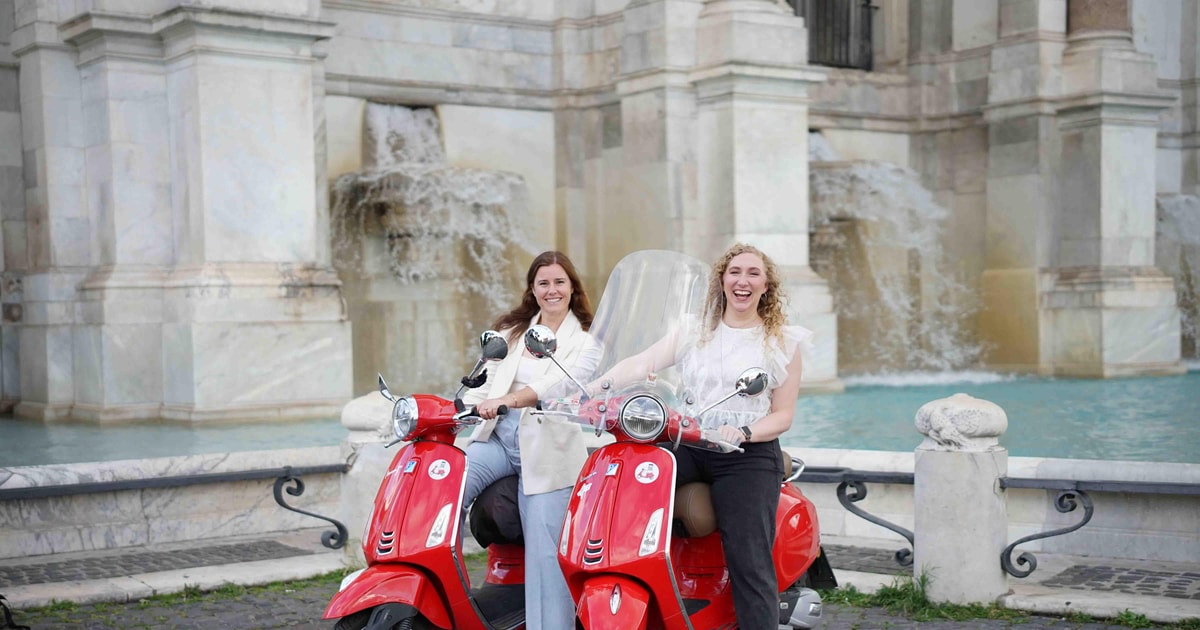 Vespa Rue De Rome Rome: Vespa Tour with Photo Stops and City Center Pickup | GetYourGuide
