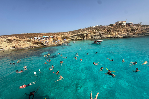 Malta: Comino Catamaran Cruise with Blue & Crystal Lagoon Morning or afternoon Half day cruise with 2 swimming stops