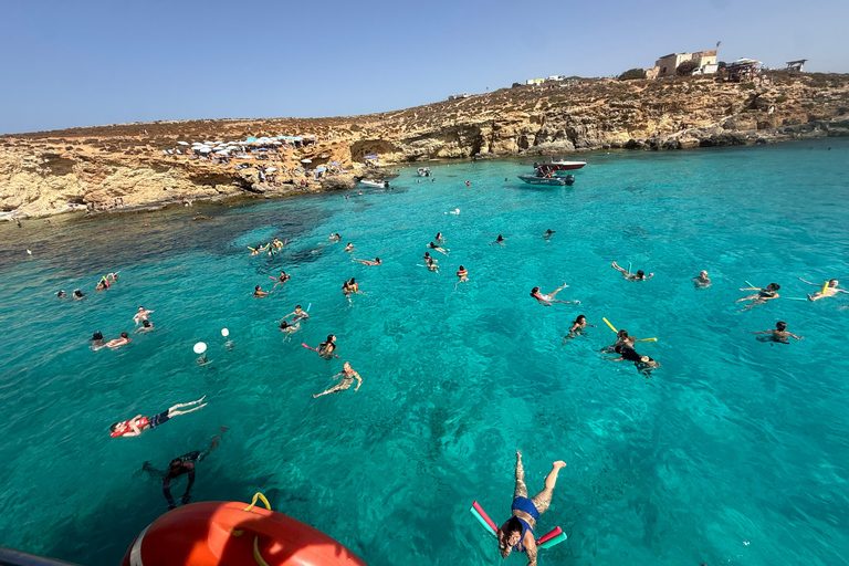 Malta: Comino Catamaran Cruise with Blue & Crystal Lagoon Morning or afternoon Half day cruise with 2 swimming stops