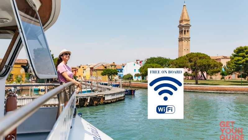 Venice: Glass Factory, Murano, & Burano Boat Tour with WiFi