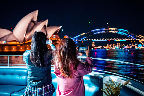 Sydney - kryssning VIVID Lights Cruise med snittar och mousserande vin