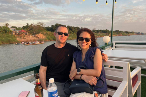 Phnom Penh: Sunset Cruise with Big Bus Angkor Tour Ticket Phnom Penh: Boat Sunset Cruise & FREE Big Bus Angkor tour