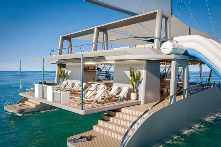 Mallorca: Premium Catamaran Day Trip with BBQ, Swim Stop, & VIP Area Option 5-Hour Day Trip from Sky VIP Lounge