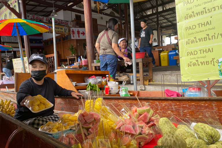 Damnoen : Train Market,Canal Life & Suspension Bridge Scenic