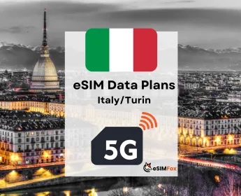 Turin: eSIM Internet Datentarif für Italien high-speed 4G/5G