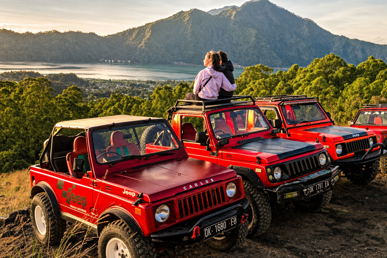 Bali: Mount Batur Shared Sunrise Jeep & Natural Hot Springs Sunrise Jeep Tour & Hot Spring with Round Transfers
