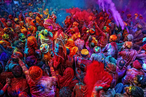 Holi Celebration Day Trip to Mathura & Vrindavan with Guide