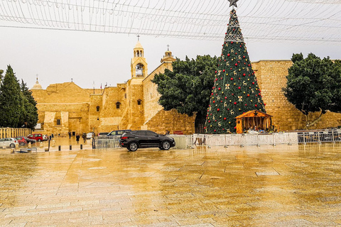 Från Jerusalem till Betlehem, Jordanfloden, Döda havet.Utflykt till Betlehem, Jordanfloden och Döda havet.