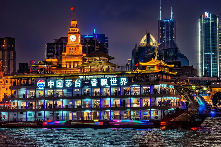 Shanghai:VIP Huangpu Night Cruise with Guide & Bund Views. VIP Viewing Deck with Live Guided Commentary