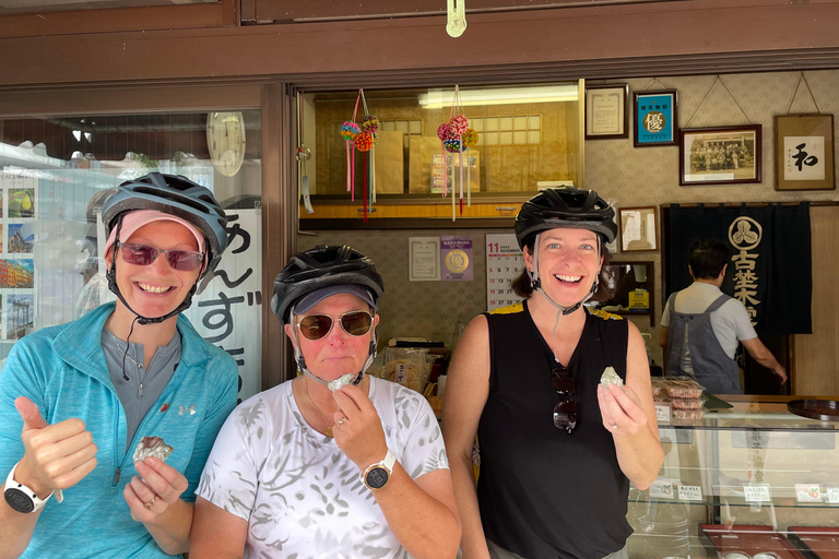 Visite en petit groupe de 3 heures à Tokyo en bicyclette à assistance électrique.