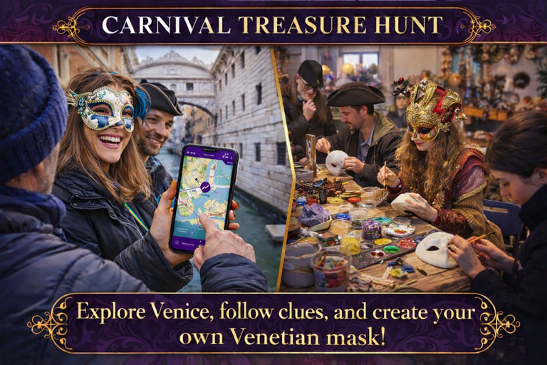 Venice: Carnival Treasure Hunt & Mask Painting Workshop Venice: Carnival Game App, Mask, and Mask Decorating Class