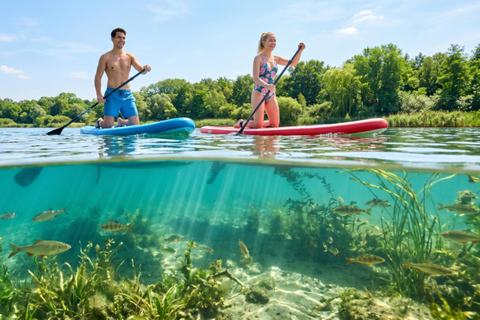 Kulkwitzer See Leipzig: Stand-Up Paddleboard Experience & Board Rental at the Aquapark Kulkwitzer See, Leipzig: 1-Hour SUP Experience & Board Rental at the Aquapark