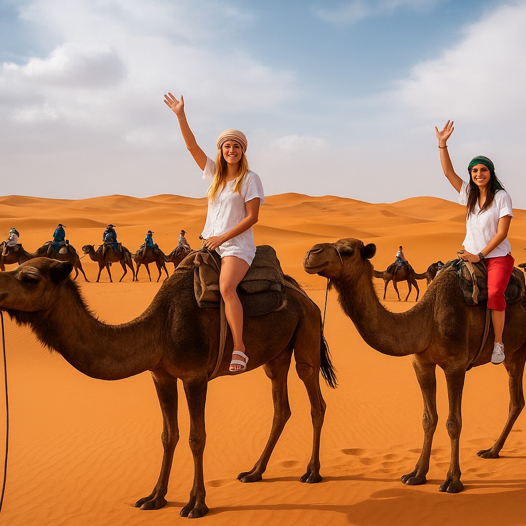 De Fès à Marrakech : excursion privée de 3 jours via Merzouga et campement de luxe. - dromadaire
