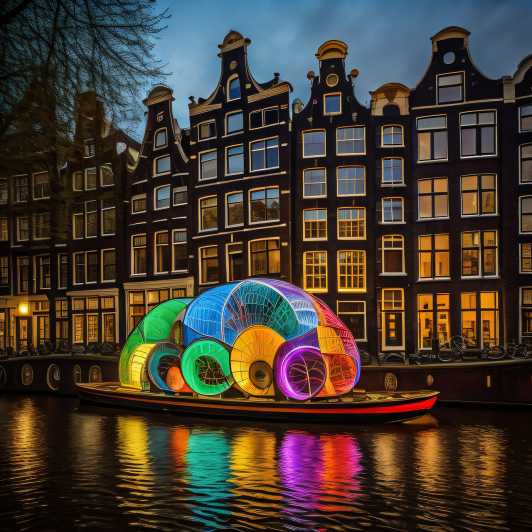 Amsterdam: Tour en barco de la Fiesta de la Luz con aperitivos y bebidas