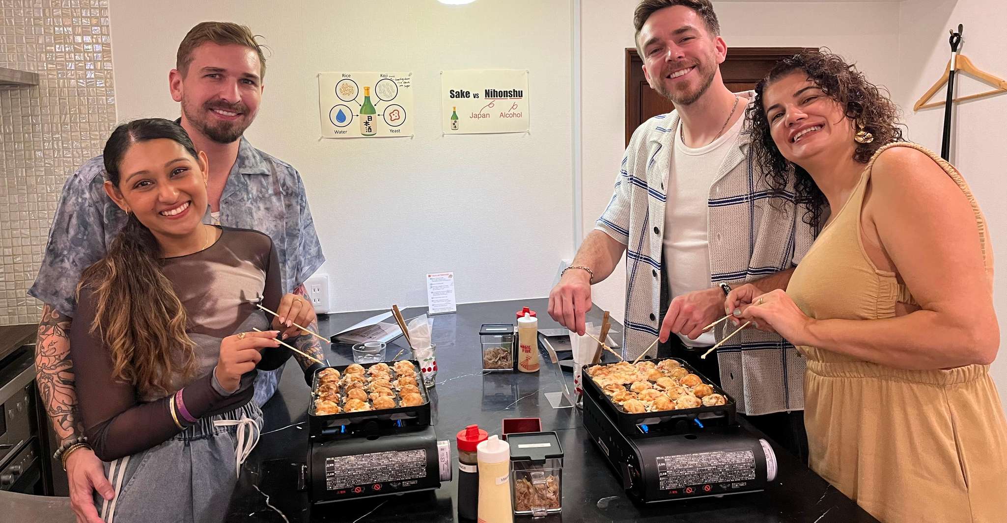 Osaka Sake Tasting with Takoyaki Cooking photo 5