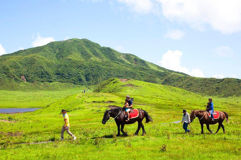 Kyushu Aso Volcano, Aso Boy Scenic Train,Hot Spring Day Tour 11:00AM pickup at Kumamoto Castle