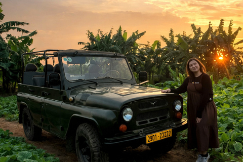 Hanoi Sunset Experience by Jeep: Golden Hour & City Lights Small Group Tour