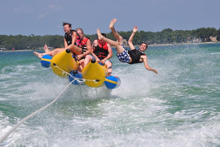 Hurghada: Sporty wodne, łódź bananowa i nurkowanie z rurkąBanan, przejażdżka sofą, nurkowanie z rurką i obserwacja delfinów