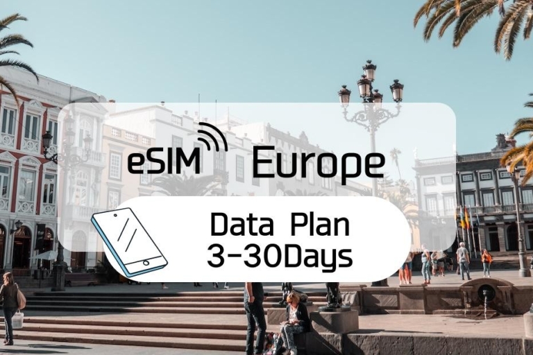 Europa: Plan taryfowy eSim na transmisję danych w roamingu (0,5-2 GB/dzień)Codziennie 2 GB / 5 dni