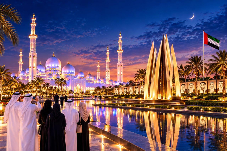 Abu Dhabi: Sheikh Zayed Mosque & Wahat Al Karama Tour From Dubai: Abudhabi Sharing Tour With Qasar Al Watan Entry