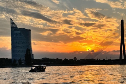 Riga: Canal and River Cruise with Old Town Transfer & Drink Boat Evening Tour with Old Riga Transfer & Welcome Drink